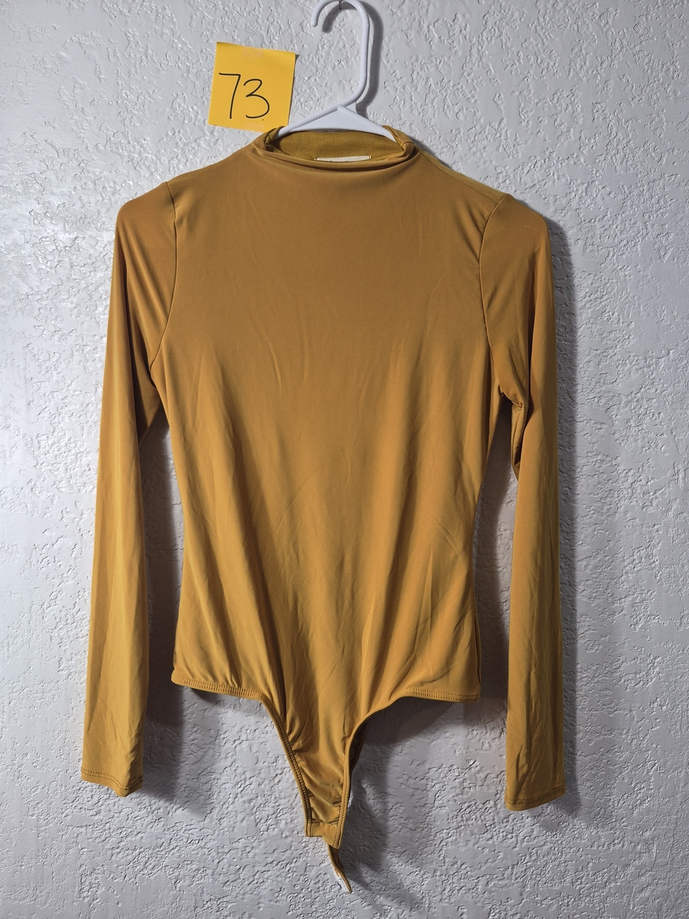 Mikey & Joey Womens Long Sleeve Mustard Bodysuit Top - SMALL